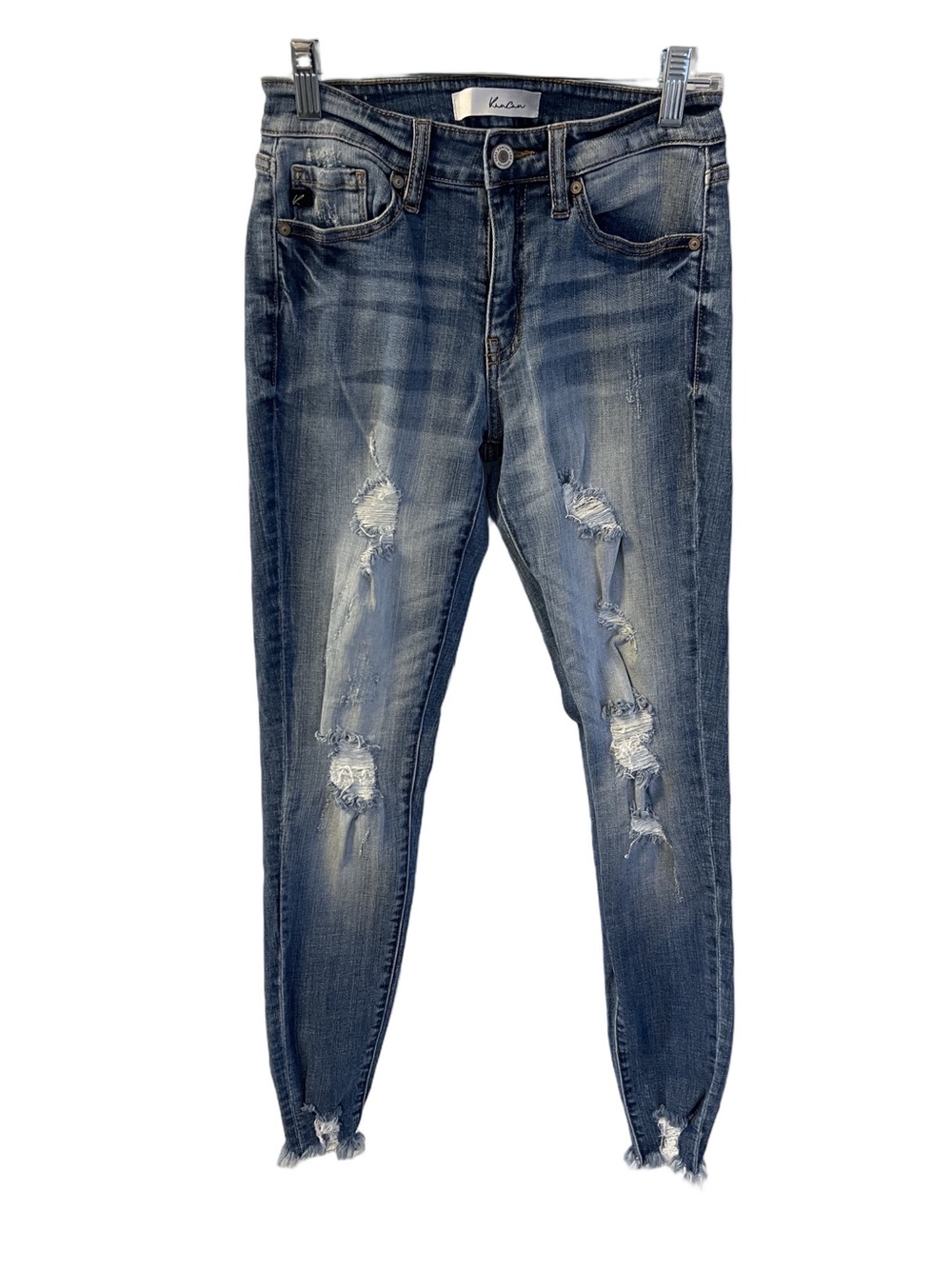Kut from the Kloth Distressed Blue Skinny Jeans Sz 5/26